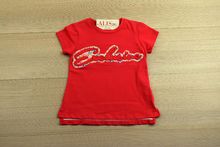 Червена детска блуза с къс ръкав  за 3-4 и 4-5 годишни