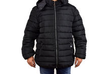 Черно зимно мъжко яке големи размери - 1121