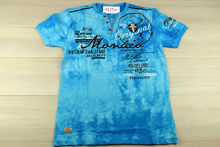 Светло синя мъжка тениска в макси размери - MONACO  до 5 XL