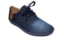 Тъмно сини мъжки спортни дънкови обувки с връзки - 2713