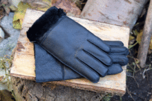 Черни мъжки ръкавици ЕСТЕСТВЕНА КОЖА- код 017