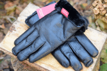 Черни мъжки ръкавици ЕСТЕСТВЕНА КОЖА с дебела вата- код 021