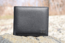 Черен мъжки портфейл ЕСТЕСТВЕНА КОЖА с допълнителен визитник - Е 61480