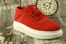 Червени дамски текстилни маратонки - 118