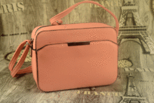 Розова дамска чанта с дълга дръжка за през рамо - 3079