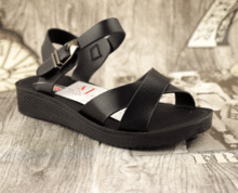 Черни дамски сандали - 138077
