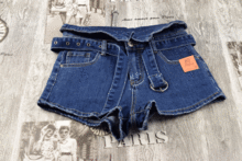 Тъмно сини къси дънкови дамски панталонки - 3458
