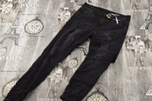 Черни модни мъжки дънки- 7758