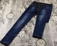 Сини мъжки дънки със страничен цип - 6666