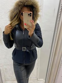 дамски зимни кожени якета с пух