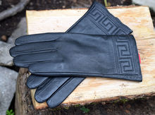 Тъмно зелени дамски ръкавици ЕСТЕСТВЕНА КОЖА-код 055