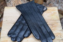 Черни дамски ръкавици ЕСТЕСТВЕНА КОЖА-код 067