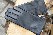 Черни мъжки ръкавици ЕСТЕСТВЕНА КОЖА-КОД 028