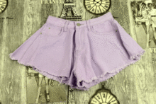 Дамски къси панталони - 6061 - лилави