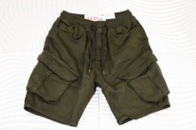 Мъжки къси панталони със странични джобове - 79039 - тъмно зелени