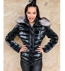 Късо зимно дамско яке - 218005 - черно