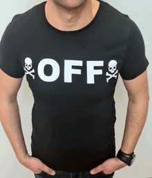 Мъжка тениска в черно - OFF -