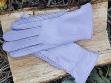 Дамски ръкавици ЕСТЕСТВЕНА КОЖА-светло лилави-К-111