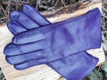 Дамски ръкавици ЕСТЕСТВЕНА КОЖА-тъмно лилави-К-110