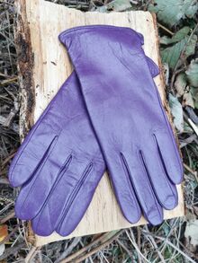 Дамски ръкавици ЕСТЕСТВЕНА КОЖА-тъмно лилави-К-104