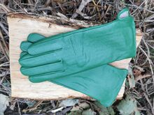 Дамски ръкавици ЕСТЕСТВЕНА КОЖА-зелени-К-103