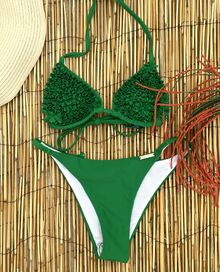 Спортни дамски бански половинки- зелено